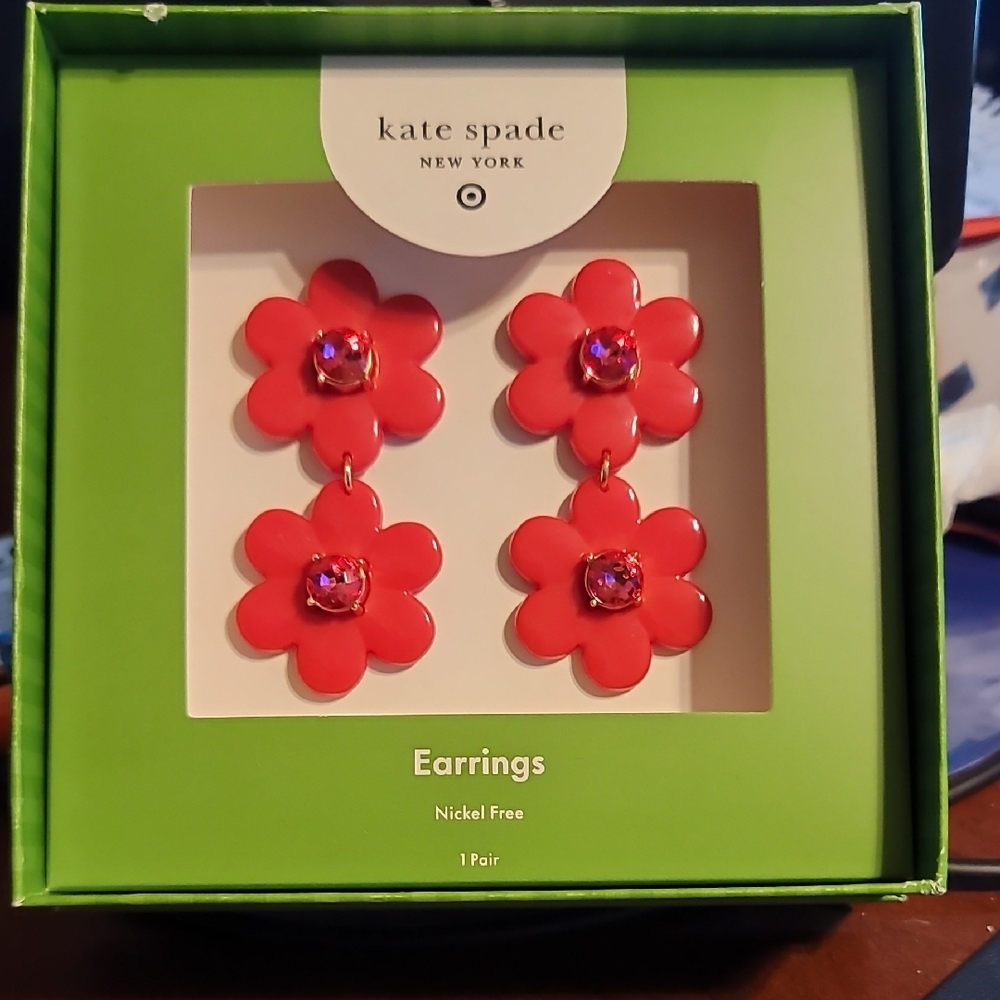 Kate Spade Red Floral Jewelry Earrings